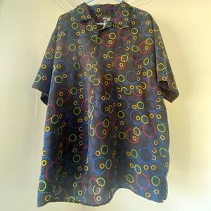No Boundaries Men’s Multicolor Print Short Sleeve Casual Button Down Size xl